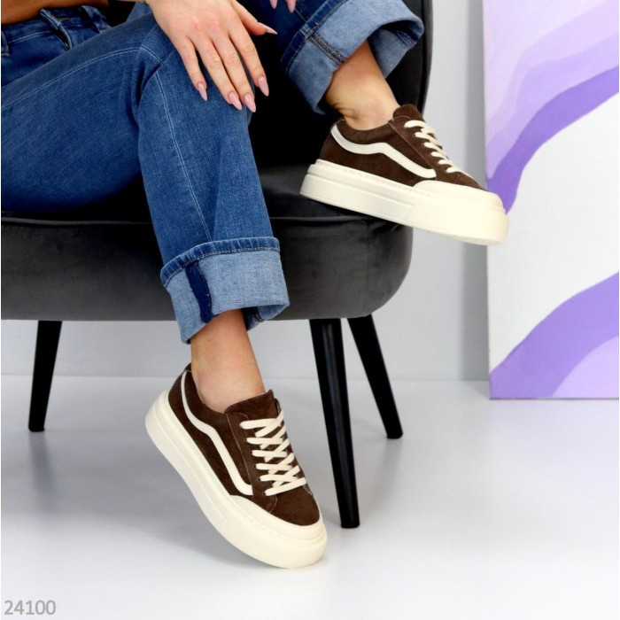 Кеди жіночі натуральна-шкіра/натуральна-замша колір-беж 37,38,39,40р