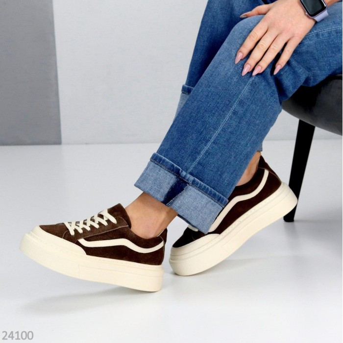 Кеди жіночі натуральна-шкіра/натуральна-замша колір-беж 37,38,39,40р