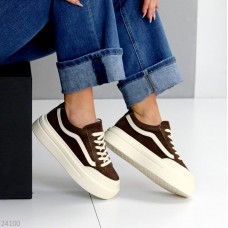 Кеди жіночі натуральна-шкіра/натуральна-замша колір-беж 37,38,39,40р