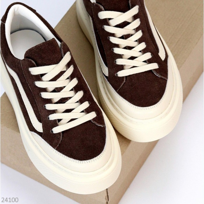 Кеди жіночі натуральна-шкіра/натуральна-замша колір-беж 37,38,39,40р