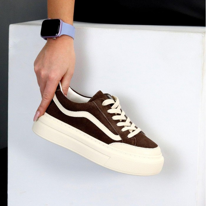 Кеди жіночі натуральна-шкіра/натуральна-замша колір-беж 37,38,39,40р