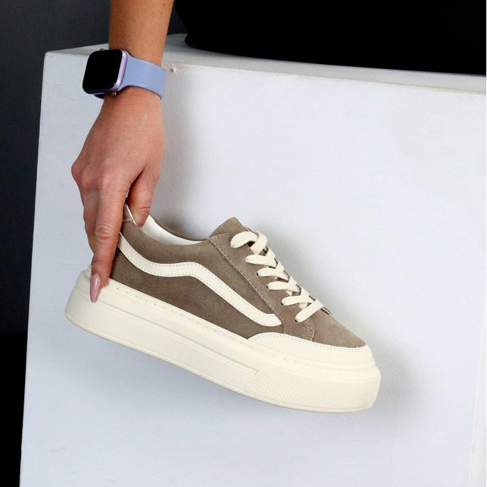 Кеди жіночі натуральна-шкіра/натуральна-замша колір-беж 36,37,39,40р