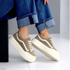 Кеди жіночі натуральна-шкіра/натуральна-замша колір-беж 36,37,39,40р