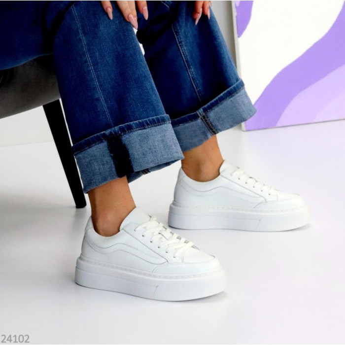 Кеди жіночі натуральна шкіра білі 38,39,40р