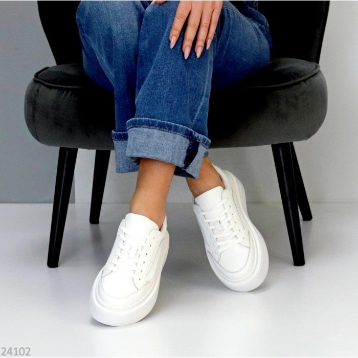 Кеди жіночі натуральна шкіра білі 38,39,40р