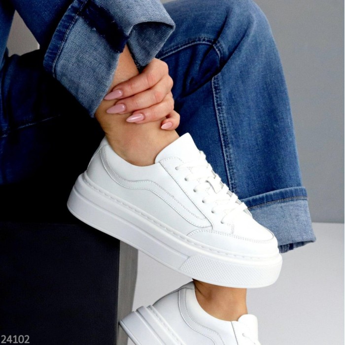 Кеди жіночі натуральна шкіра білі 38,39,40р