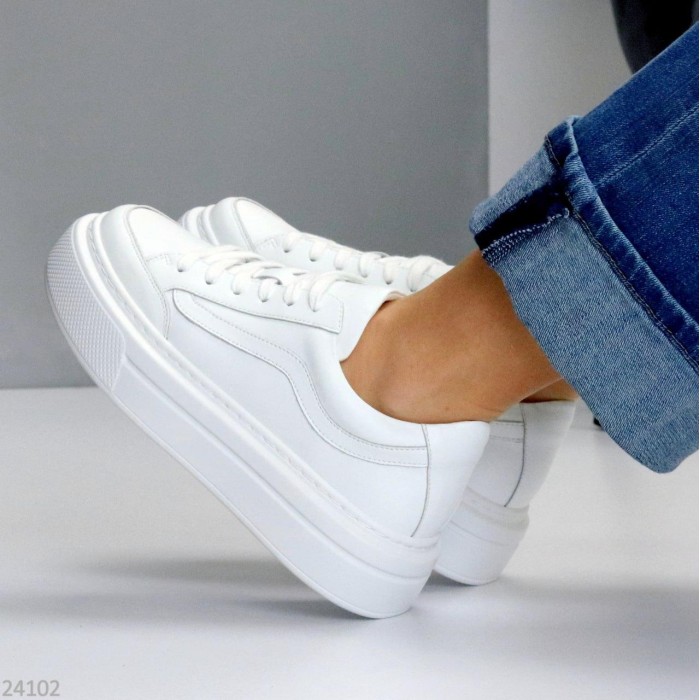 Кеди жіночі натуральна шкіра білі 38,39,40р