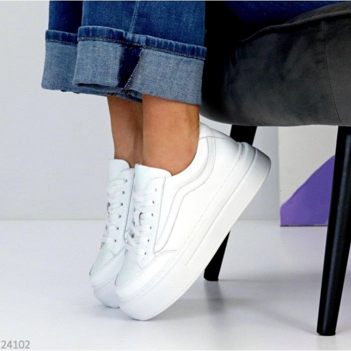 Кеди жіночі натуральна шкіра білі 38,39,40р