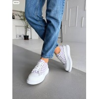 Кеди для жінок на високій підошві екошкіра/текстиль білі 36,38,39,40р