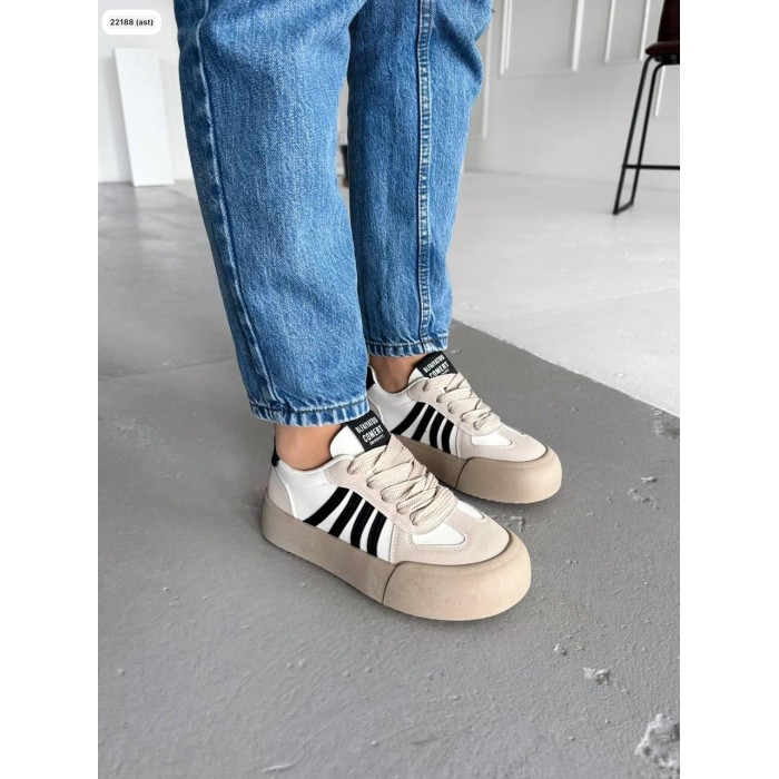 Кроссовки женские натуральная кожа/замша цвет: бежевый 38,40р