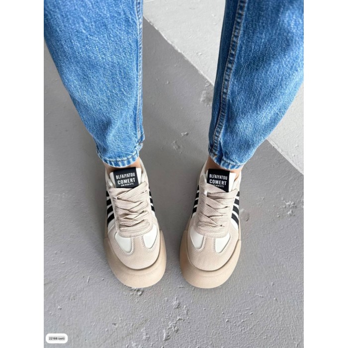 Кроссовки женские натуральная кожа/замша цвет: бежевый 38,40р