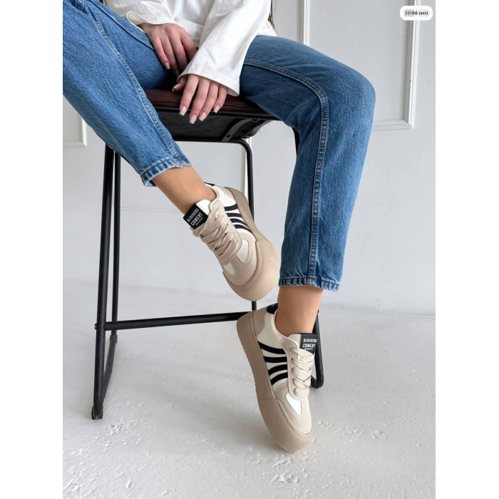 Кроссовки женские натуральная кожа/замша цвет: бежевый 38,40р