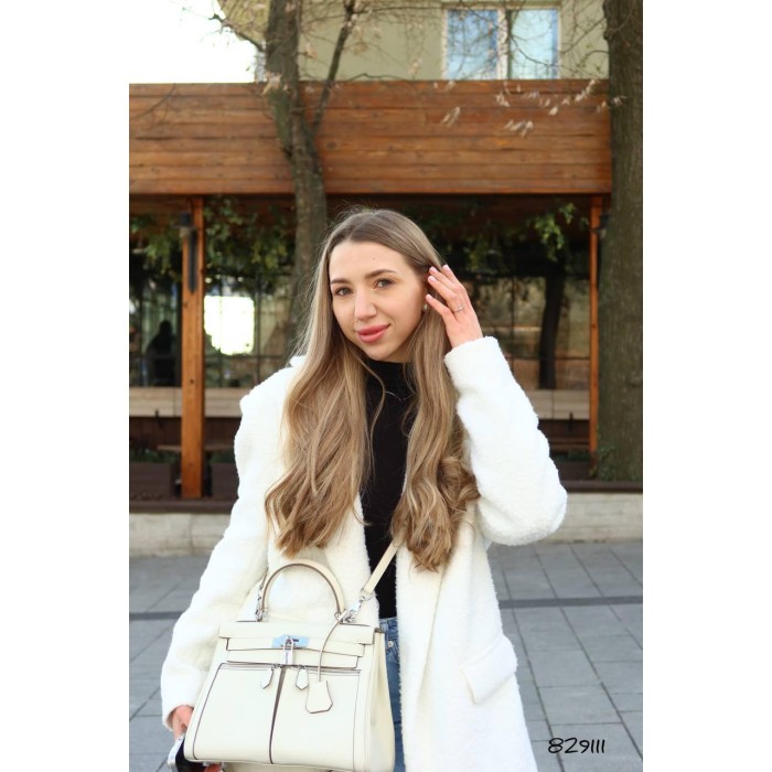 Сумка жіноча з натуральної люкс шкіри Молочна