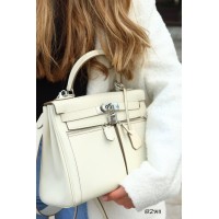 Сумка женская натуральная кожа люкс Молочнная