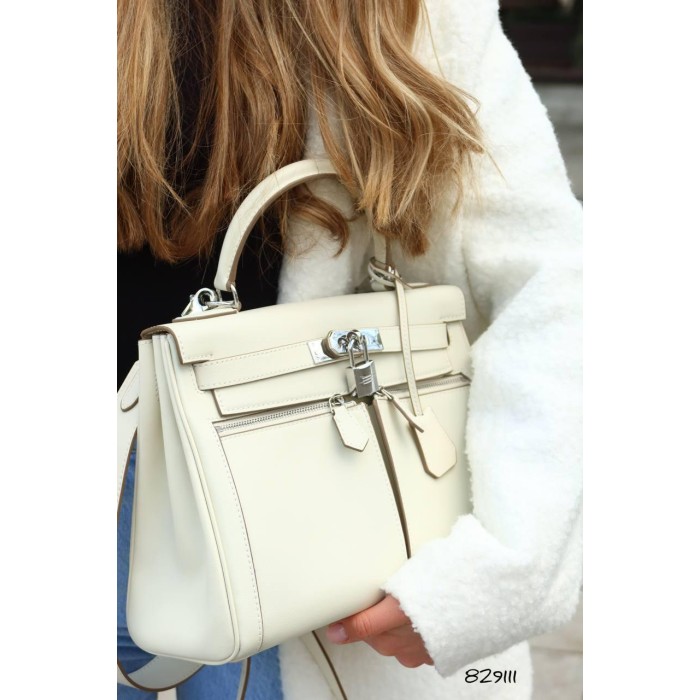 Сумка жіноча з натуральної люкс шкіри Молочна