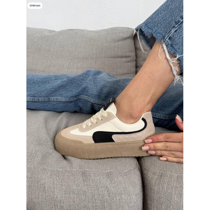 Кросівки жіночі бежеві натуральна шкіра/замша 36,39р