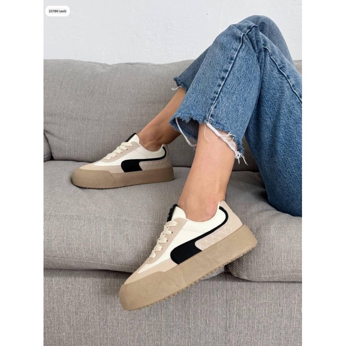 Кросівки жіночі бежеві натуральна шкіра/замша 36,39р