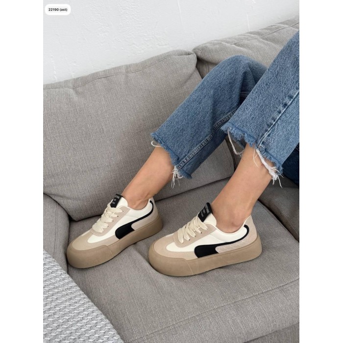 Кросівки жіночі бежеві натуральна шкіра/замша 36,39р