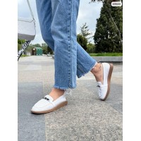 Туфли/Лауферы женские натуральная кожа перфорация белые 36,39р
