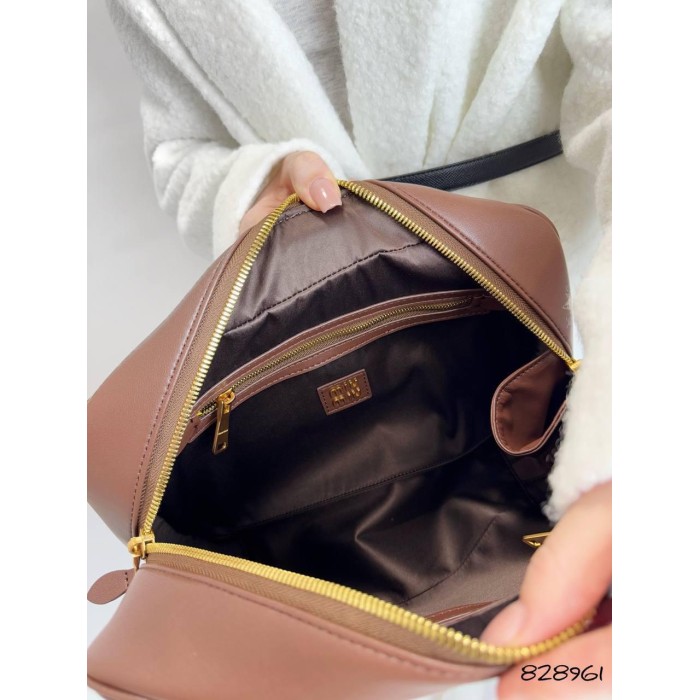 Сумка жіноча МіуМіу біг з брелком натуральна шкіра Кемел