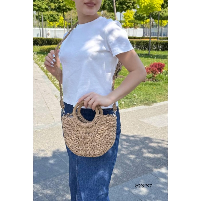 Сумка/кошик плетена на підкладці  Беж, Айворі