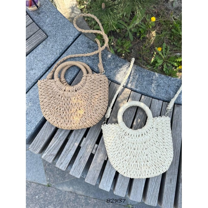 Сумка/кошик плетена на підкладці  Беж, Айворі Айвори