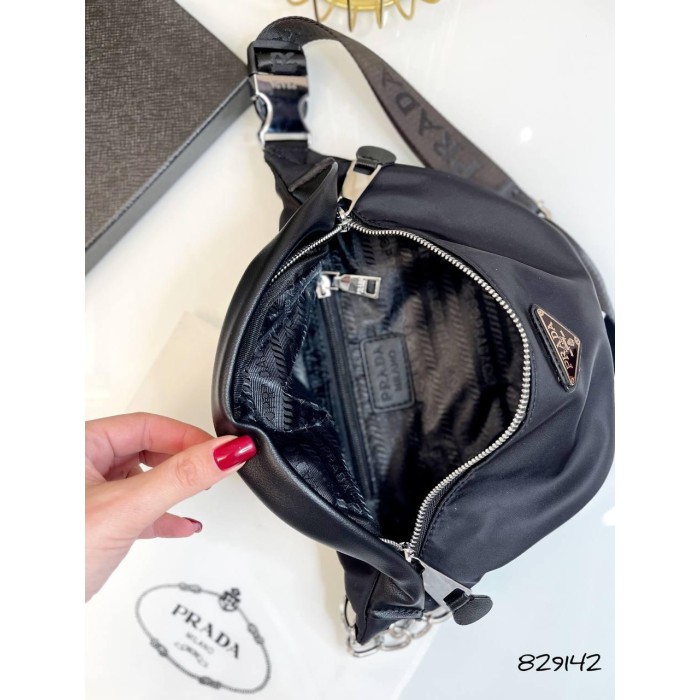 Сумка Унісекс/кросбоді натуральної шкіри/щільна тканина Чорна