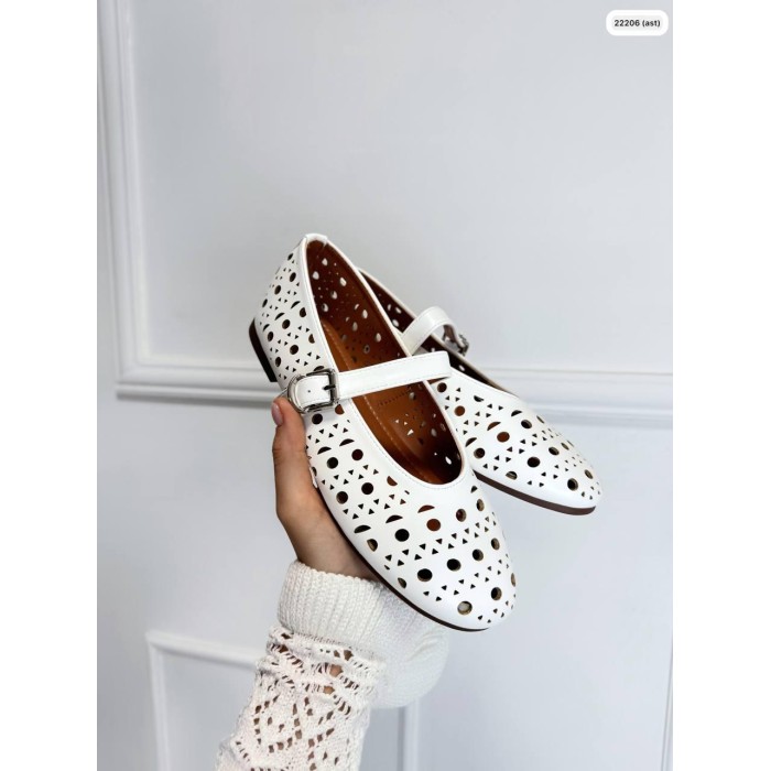 Балетки жіночі з екошкіри колір білий 39р