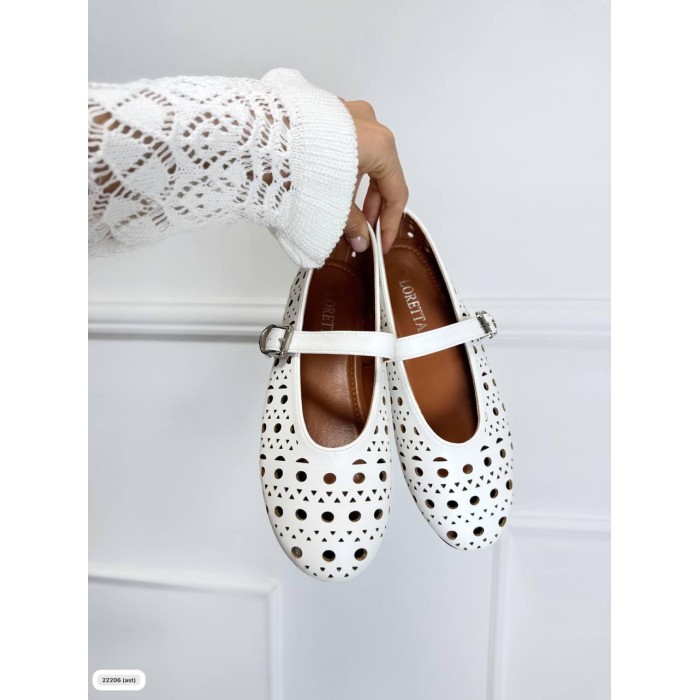 Балетки жіночі з екошкіри колір білий 39р