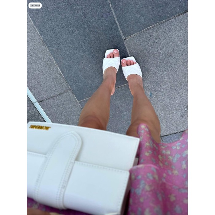 Сабо жіночі екошкіра колір білий на 36,37,38р.