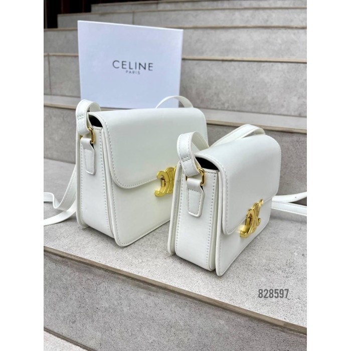 Сумка жіноча Селін міні натуральна шкіра Біла