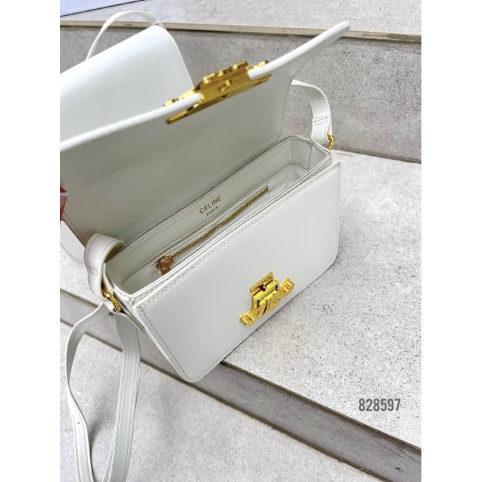 Сумка жіноча Селін міні натуральна шкіра Біла