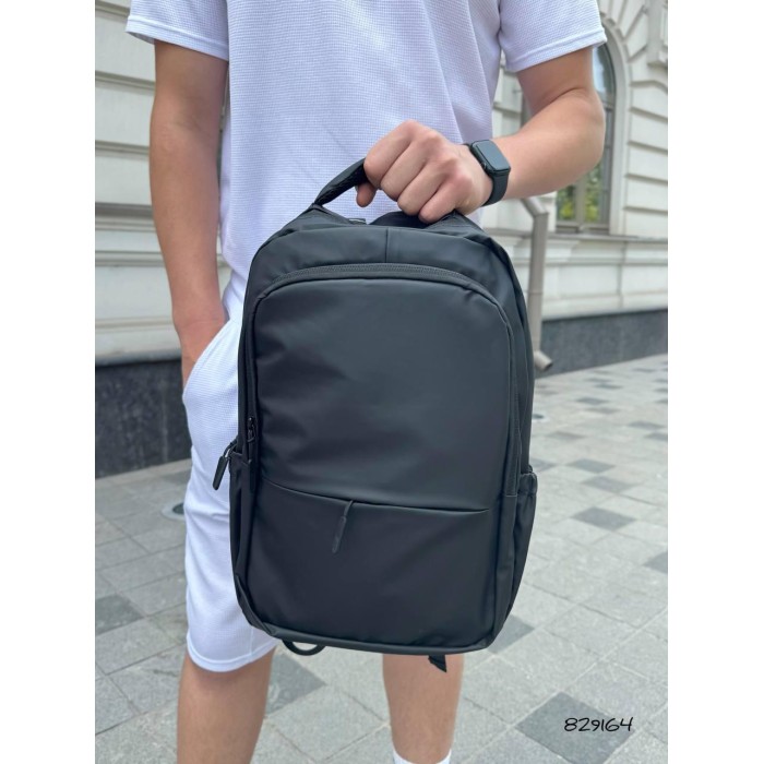 Рюкзак 2 відділення Водонепроникний щільний нейлон текстиль Чорний