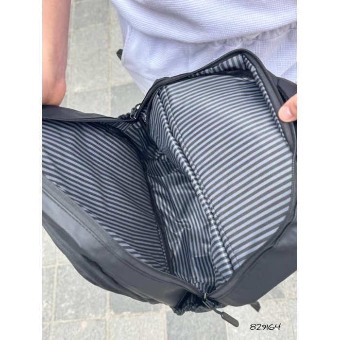 Рюкзак 2 відділення Водонепроникний щільний нейлон текстиль Чорний