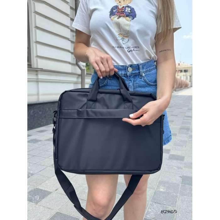 Сумка для документів та ноута змійка текстиль нейлон Чорна