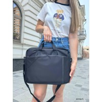 Сумка для документів та ноута змійка текстиль нейлон Чорна