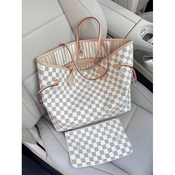 Сумка жіноча з клатчем комбінована шкіра /канва Клітинка (світла, темна)