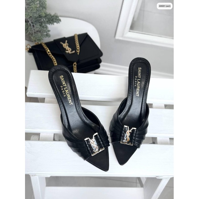 Сабо жіночі бантик екошкіра колір чорний 36,37р.