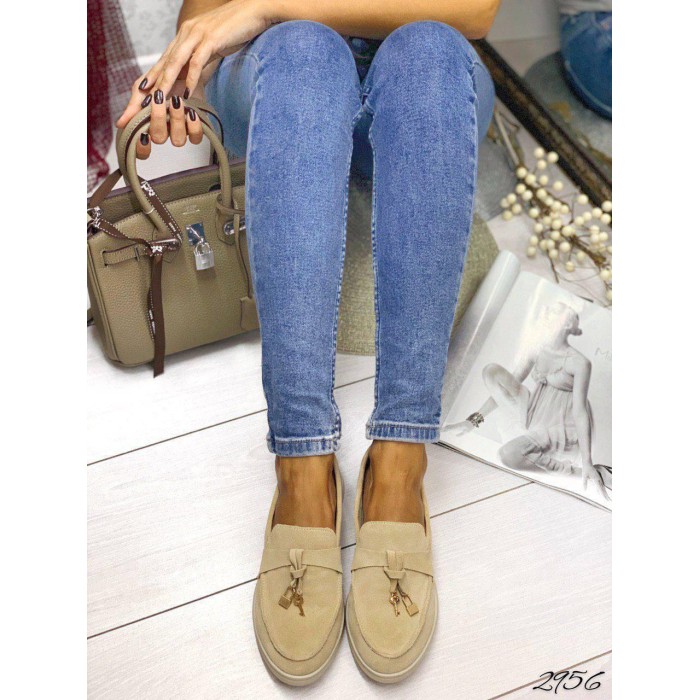 Туфлі/Лофери жіночі натуральна замша пісочні 35,37р