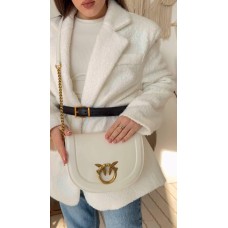 Сумка жіноча 3 відділення натуральна шкіра Чорна, Айворі Айворі