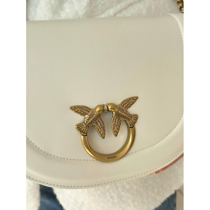 Сумка жіноча 3 відділення натуральної шкіри Чорна, Айворі