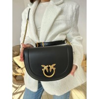 Сумка жіноча 3 відділення натуральної шкіри Чорна, Айворі