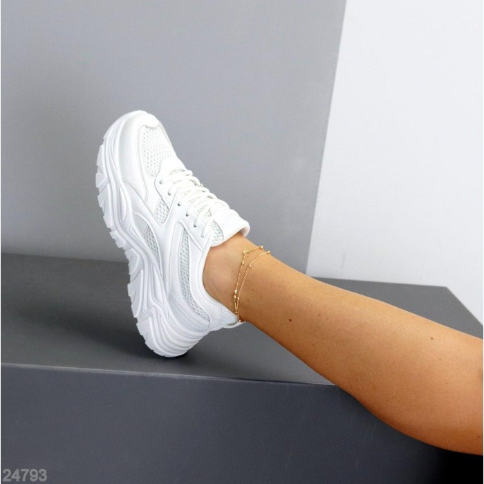 Кросівки жіночі натуральна шкіра з сіткою білі 36,37,38,39,40,41р