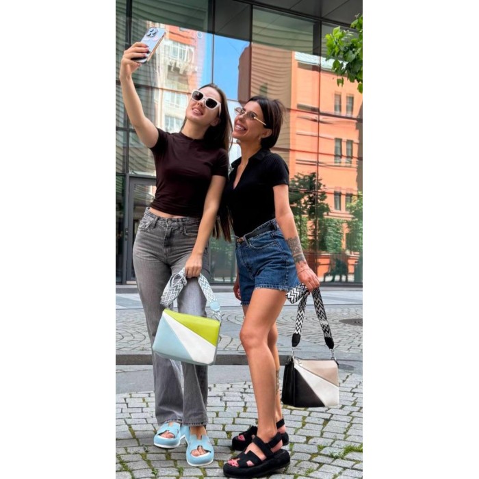 Сумка жіноча 3 відділи екошкіра Чорна