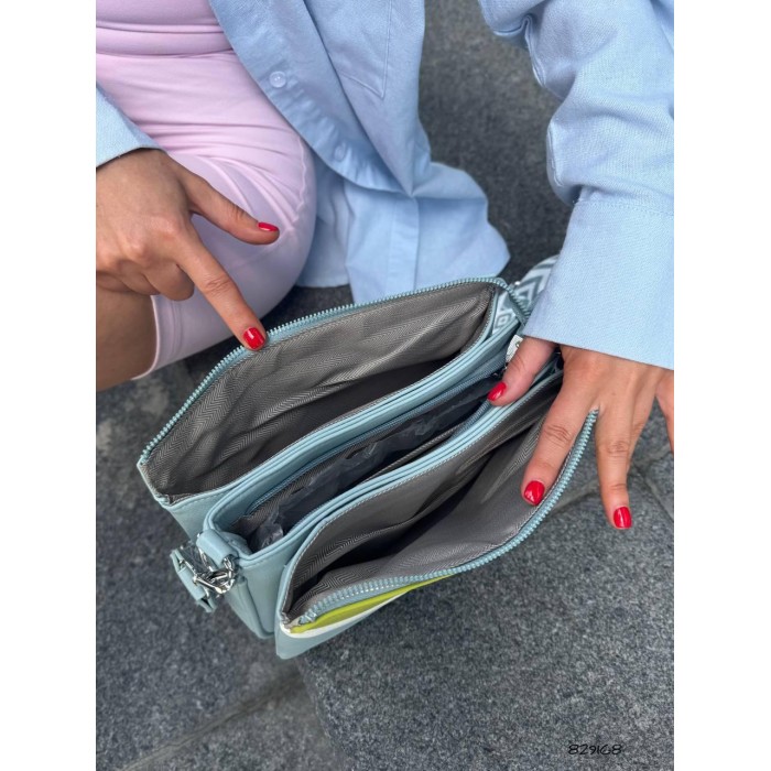 Сумка жіноча 3 відділи екошкіра Чорна