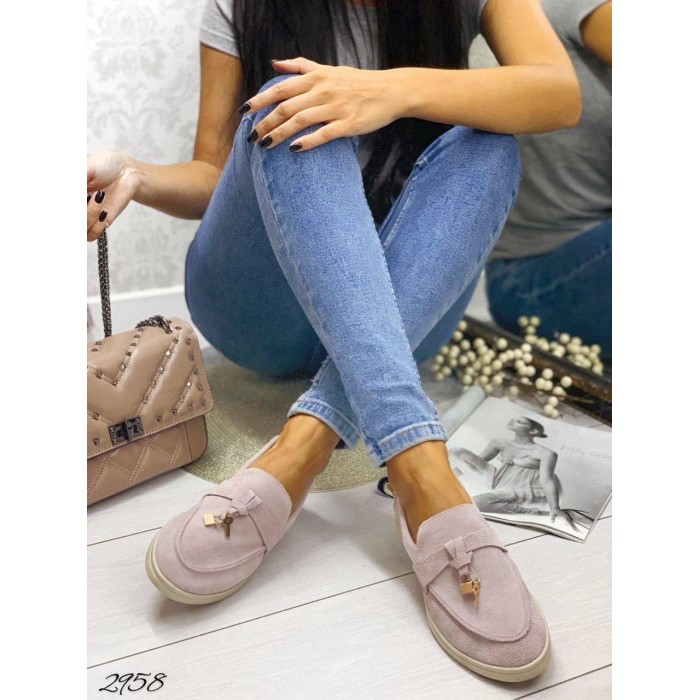 Туфлі/Лофери жіночі натуральна замша лілові 40р