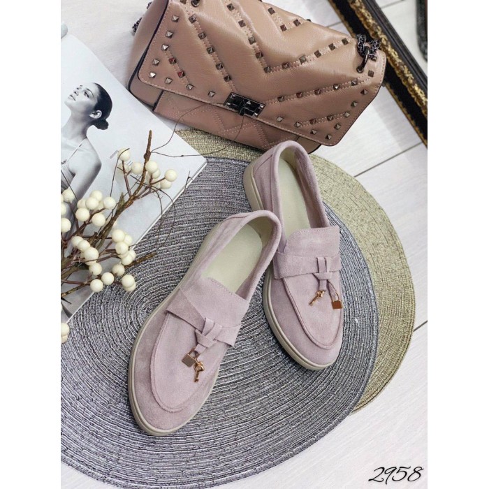 Туфлі/Лофери жіночі натуральна замша лілові 40р