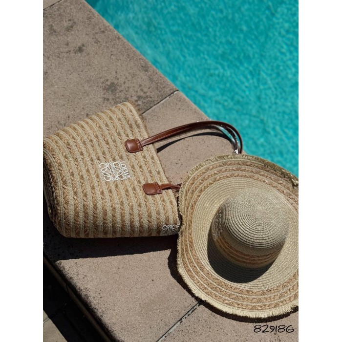 Сумка жіноча + Капелюх люкс плетіння комбіноване колір: Бежевий