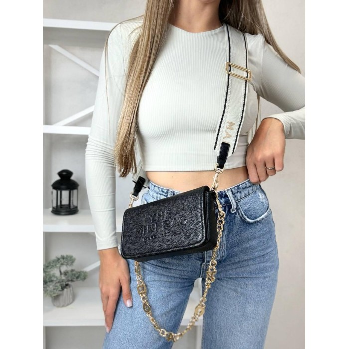 Сумка жіноча 2 відділення  з натуральної шкіри Чорна,Беж