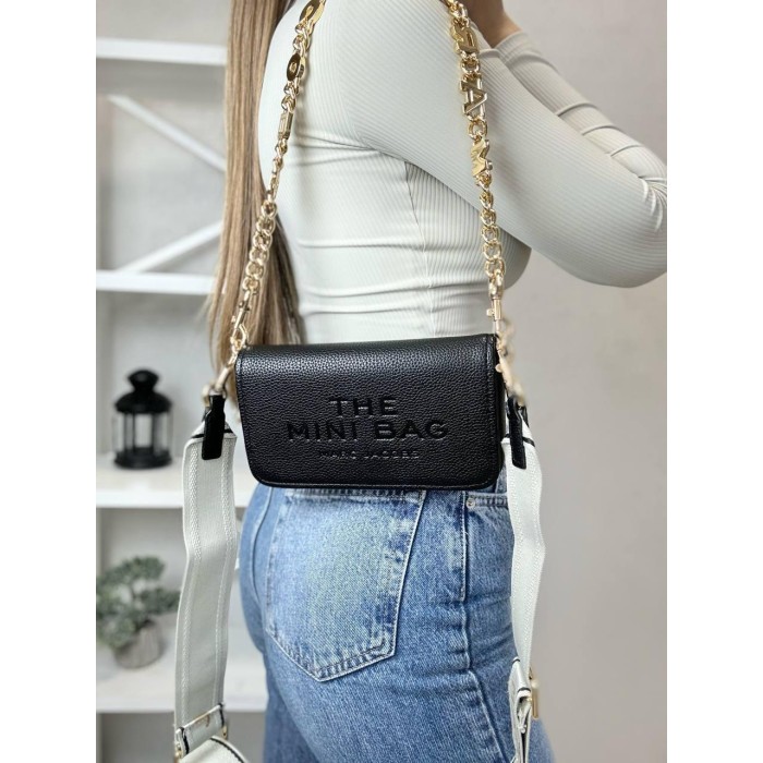 Сумка жіноча 2 відділення  з натуральної шкіри Чорна,Беж